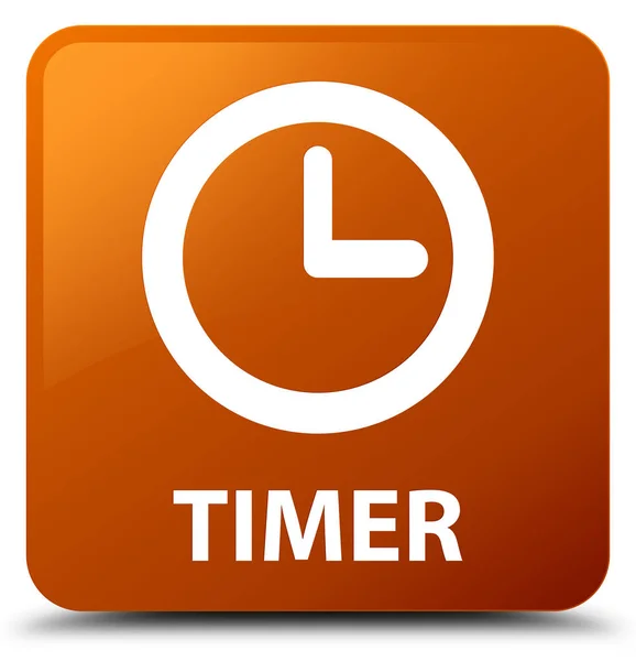 Kwadratowy przycisk TIMER brązowy — Zdjęcie stockowe