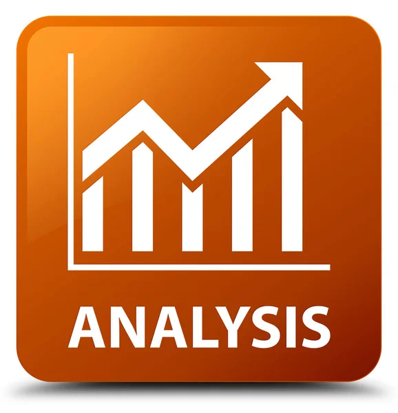 Analisi (icona statistica) pulsante quadrato marrone — Foto Stock