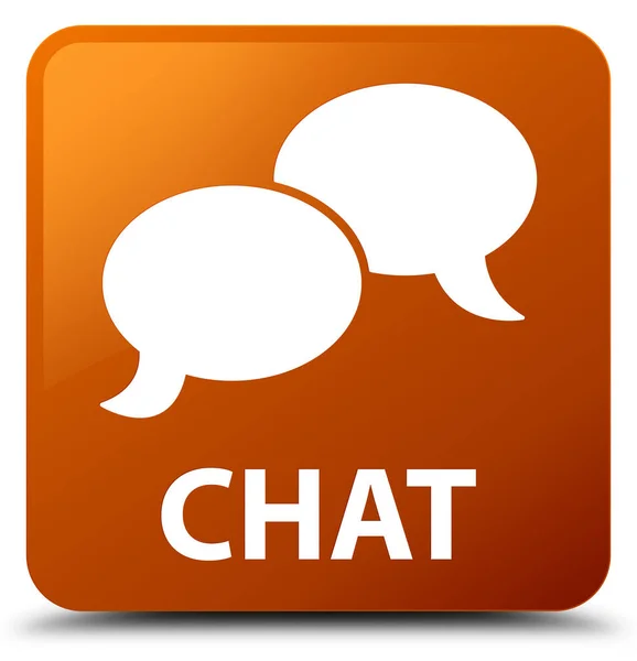 Chat brown square button — Stock Photo, Image