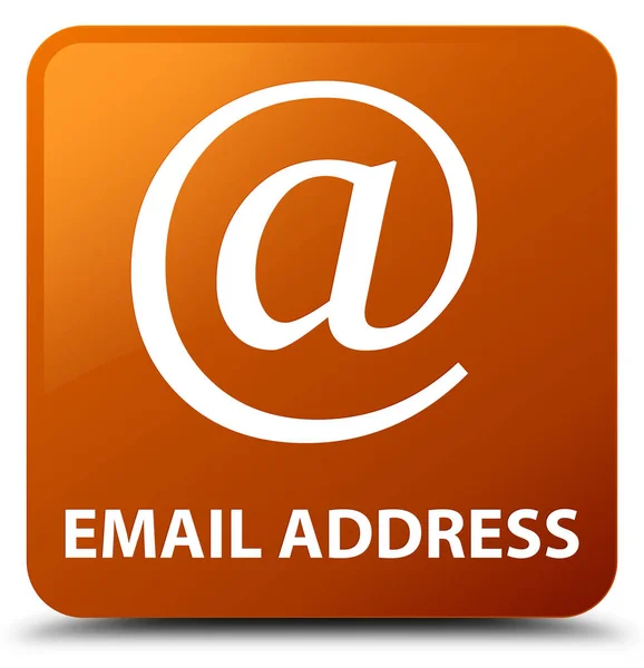E-mail cím barna négyzet gomb — Stock Fotó