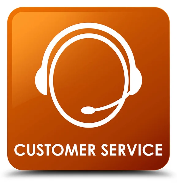 Customer service (customer care ikon) brun fyrkantig knapp — Stockfoto