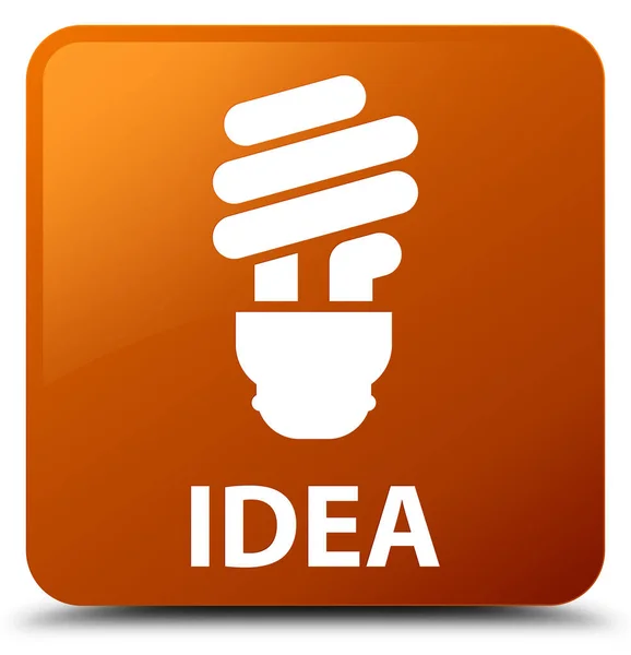 Idea (bulb icon) brown square button — Stock Photo, Image