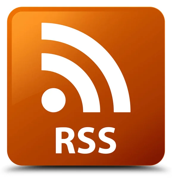 RSS brown square button — Stock Photo, Image