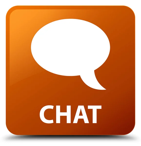 Chat brown square button — Stock Photo, Image