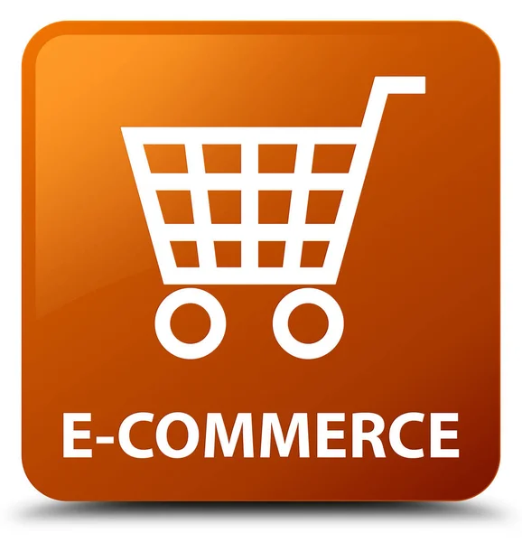 E-commerce marrom botão quadrado — Fotografia de Stock
