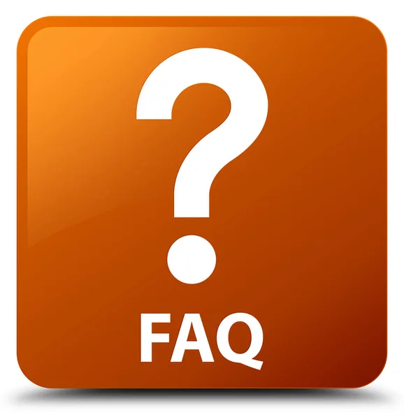 Faq (question icon) brown square button — Stock Photo, Image