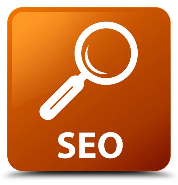 Seo brown square button — Stock Photo, Image