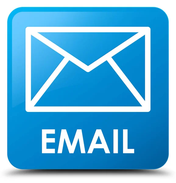 Email cyan blue square button — Stock Photo, Image