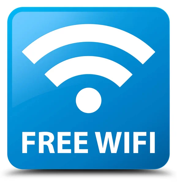 Ücretsiz Wi-Fi camgöbeği mavi kare düğme — Stok fotoğraf