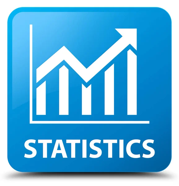 Statistik cyan blue square button — Stockfoto