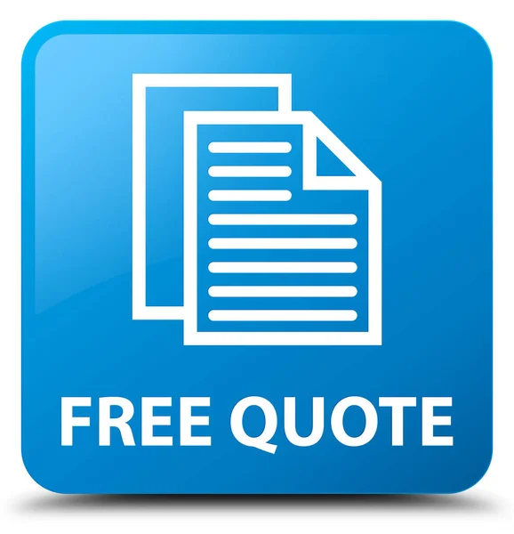 Free quote cyan blue square button — Stock Photo, Image