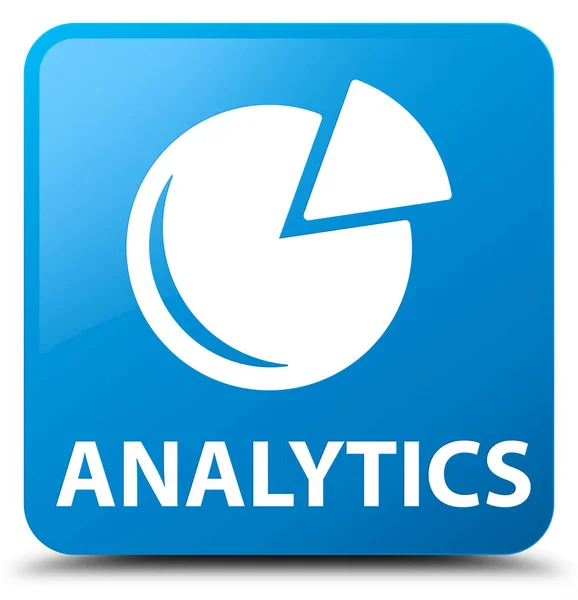 Analytics (wykres ikona) cyan niebieski przycisk kwadratowy — Zdjęcie stockowe