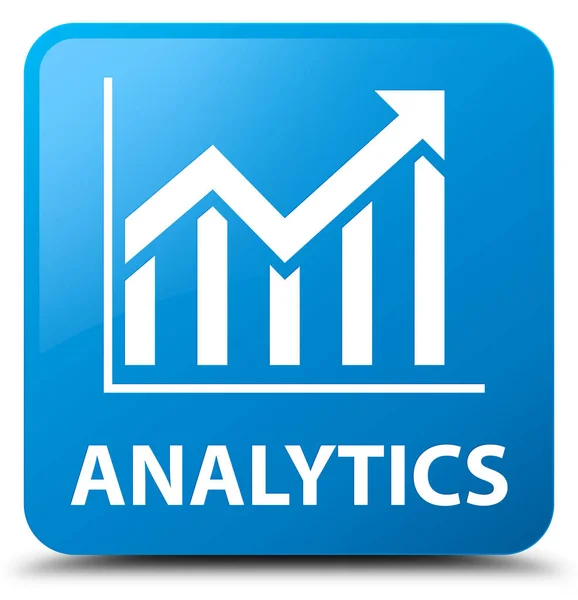 Tasto quadrato blu ciano Analytics (icona statistica) — Foto Stock