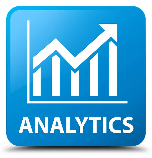 Analytics (statystyki ikona) cyan niebieski przycisk kwadratowy — Zdjęcie stockowe