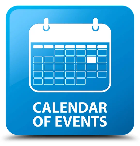 Calendario de eventos botón cuadrado azul cian —  Fotos de Stock