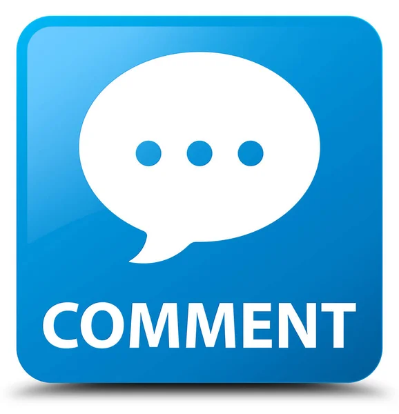 Comment (conversation icon) cyan blue square button — Stock Photo, Image