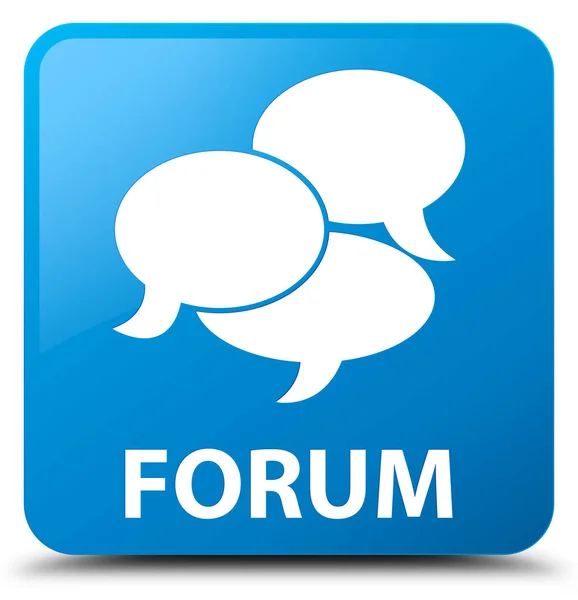 Forum (icona dei commenti) cyan blue square button — Foto Stock