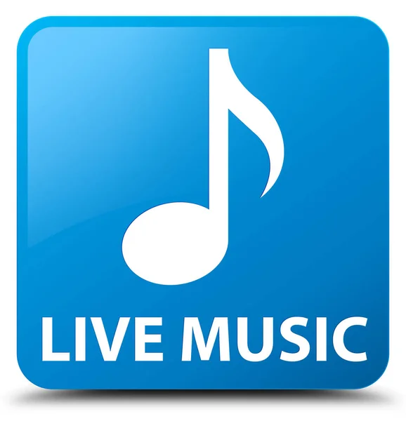 Música en vivo botón cuadrado azul cian — Foto de Stock