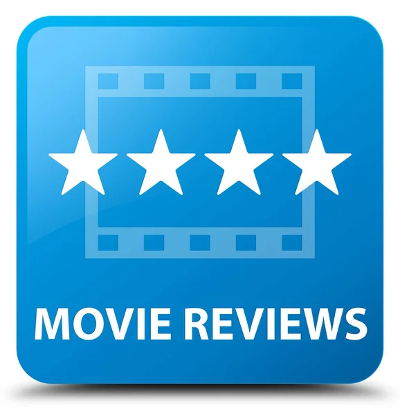 Movie reviews cyan blue square button — Stock Photo, Image