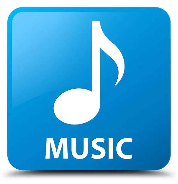 Music cyan blue square button — Stock Photo, Image