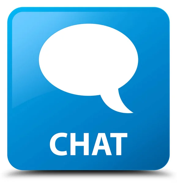 De blauwe vierkante knop Chat cyaan — Stockfoto