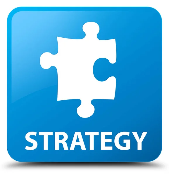 Strategia (icona del puzzle) ciano pulsante quadrato blu — Foto Stock