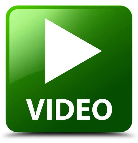 Pulsante quadrato verde video — Foto Stock