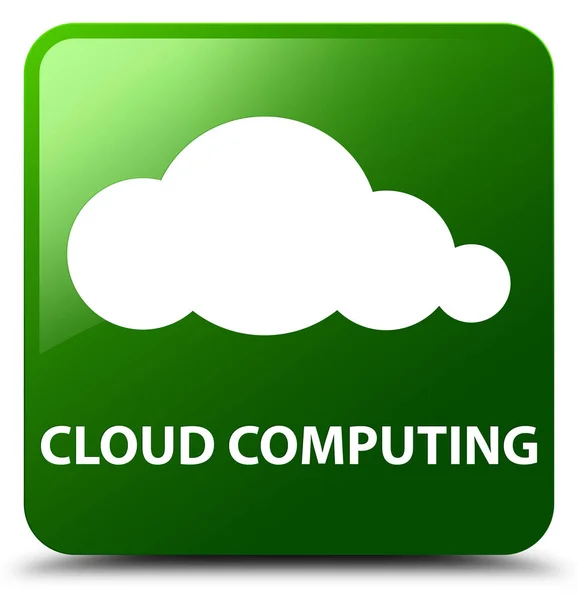 Pulsante quadrato verde cloud computing — Foto Stock