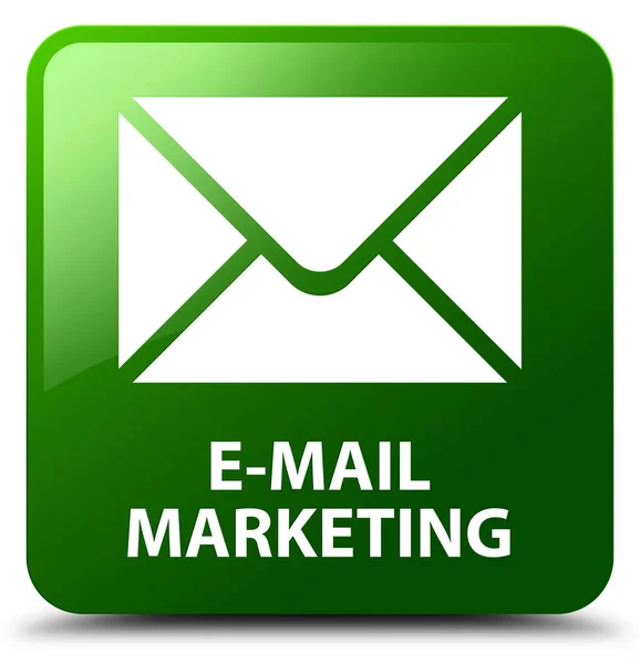 E-mail marketing pulsante quadrato verde — Foto Stock