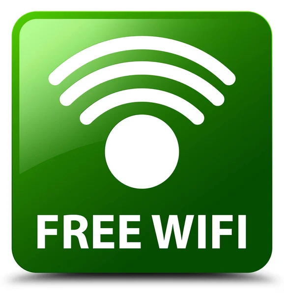 Free wifi green square button — Stock Photo, Image
