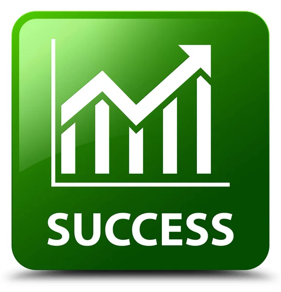 Sukces (statystyki ikona) zielony przycisk kwadratowy — Zdjęcie stockowe