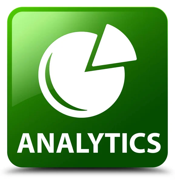 Analytics (ícone gráfico) botão quadrado verde — Fotografia de Stock