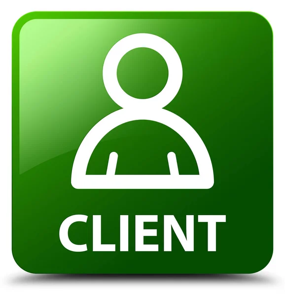 Client (Mitglied-Symbol) grüner quadratischer Knopf — Stockfoto