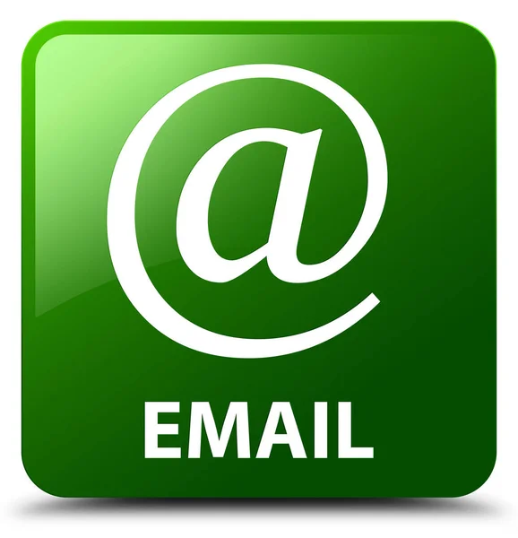 이메일 (주소 아이콘) 녹색 사각형 버튼 — 스톡 사진