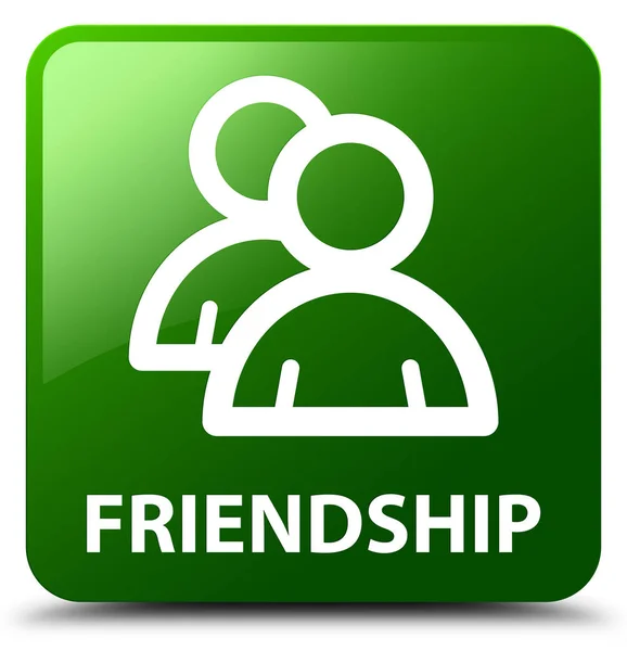 Friendship (group icon) green square button — Stock Photo, Image