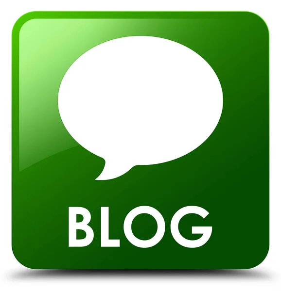 Blogg (konversation ikon) grön fyrkantig knapp — Stockfoto