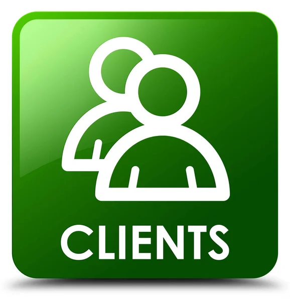 Klientów (grupa ikona) zielony kwadrat przycisk — Zdjęcie stockowe