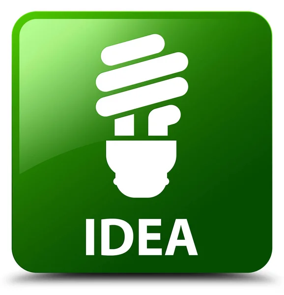 Idea (bulb icon) green square button — Stock Photo, Image