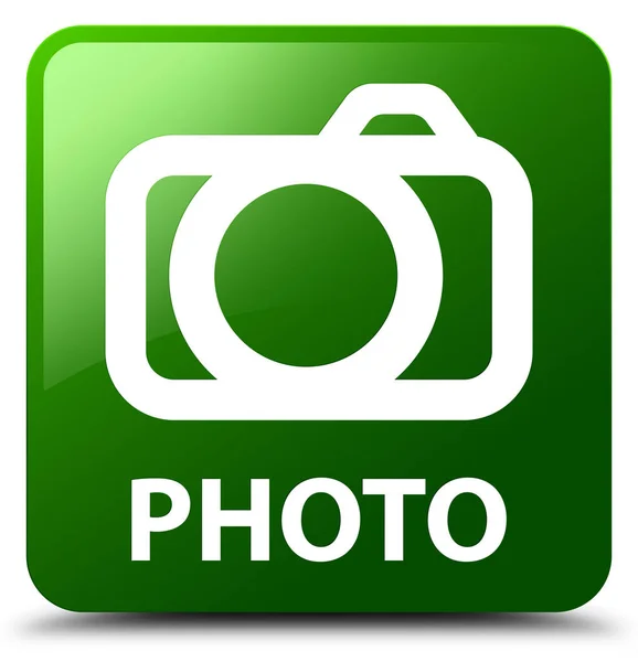 Φωτογραφία (εικονίδιο κάμερας) πράσινο τετράγωνο κουμπί — Φωτογραφία Αρχείου