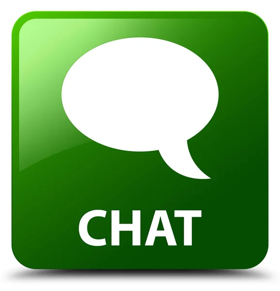 Chat botão quadrado verde — Fotografia de Stock