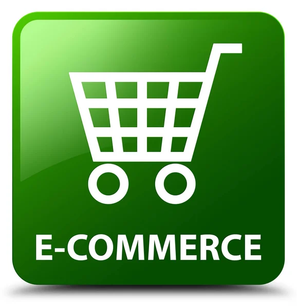 E-commerce botão quadrado verde — Fotografia de Stock