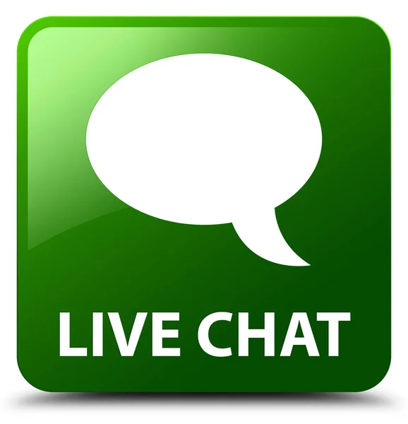 Chat en vivo verde botón cuadrado —  Fotos de Stock