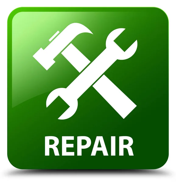 Reparatie (extra pictogram) groene vierkante knop — Stockfoto