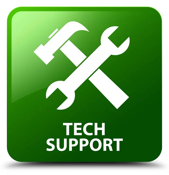 Support technique (icône outils) bouton carré vert — Photo