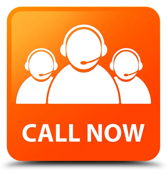 Call now (customer care team icon) orange square button