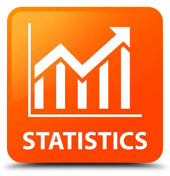 Statistik orange quadratische Taste — Stockfoto