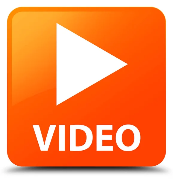 Wideo pomarańczowy przycisk kwadratowy — Zdjęcie stockowe