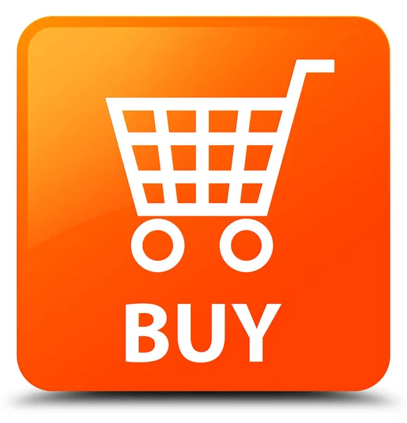 Buy orange square button — Stock Photo, Image