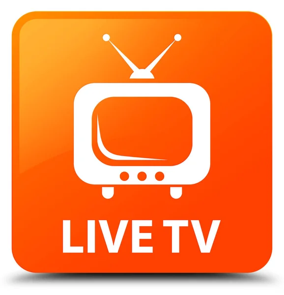 Live tv orange fyrkantig knapp — Stockfoto