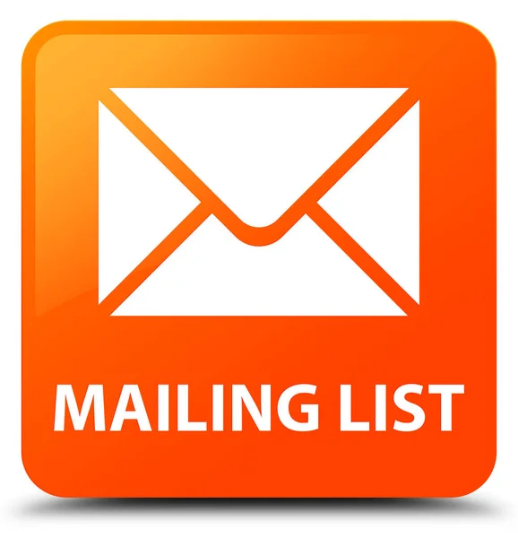 Lista de correo naranja botón cuadrado — Foto de Stock